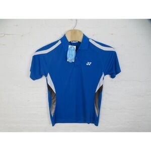 Yonex Polo Shirt Mens Large Blue Colorblock Tennis Performance Top Badminton